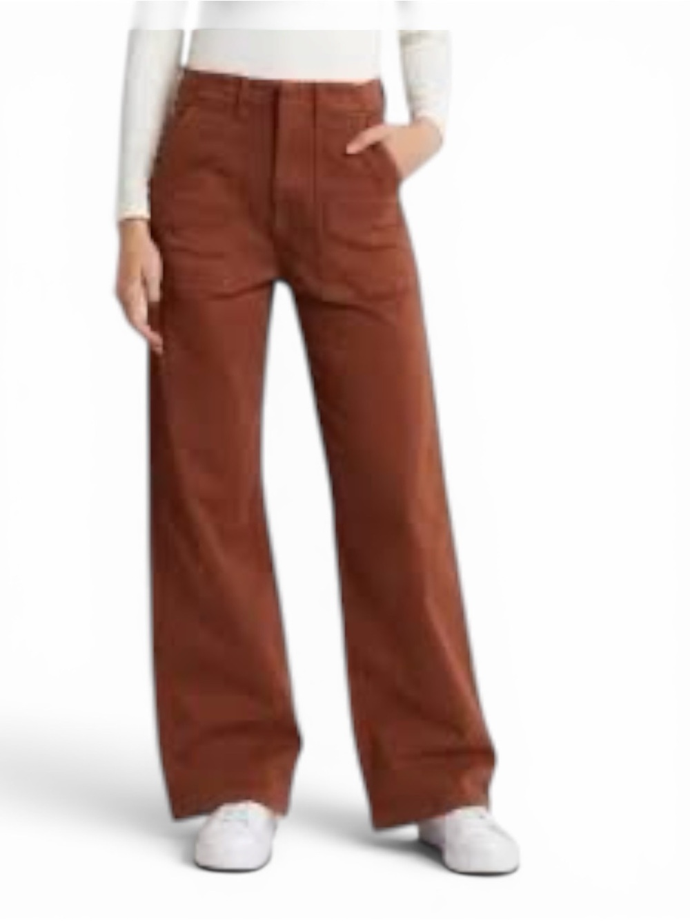 PISTOLA Nicole Wide Leg Pants 26 NWT Spice High Rise Cotton Stretch Patch Pocket